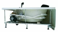 EAGO AM200 5' Rounded Modern Double Seat Corner Whirlpool Bath Tub With Fixtures -Hansgrohe Shop am200 9