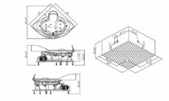 EAGO AM208ETL 5 Ft Corner Acrylic White Waterfall Whirlpool Bathtub For Two -Hansgrohe Shop am208etl d