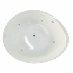 EAGO AM2130 66 Inch Round Freestanding Acrylic Air Bubble Bathtub -Hansgrohe Shop am2130 2 1