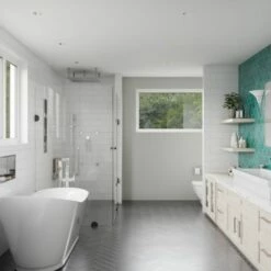 EAGO AM2140 Six Foot White Freestanding Air Bubble Bathtub -Hansgrohe Shop am2140 2 3