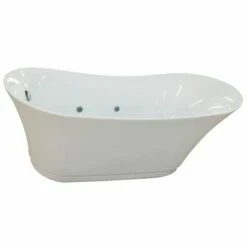 EAGO AM2140 Six Foot White Freestanding Air Bubble Bathtub -Hansgrohe Shop am2140 6 1