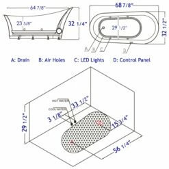 EAGO AM2140 Six Foot White Freestanding Air Bubble Bathtub -Hansgrohe Shop am2140 d 1 833fd8ab 3702 4d09 aac9 72c945e6ca06