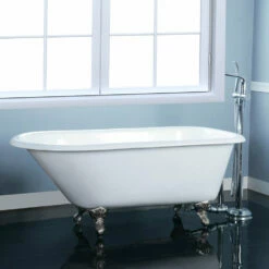 Barclay - Antonio 55" Cast Iron Roll Top Freestanding Tub - CTRH54-WH -Hansgrohe Shop antoniolifestyle