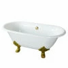 Barclay - Dawson 61" Premium Cast Iron Double Roll Top Freestanding Tub - CTDRN61LP-WH