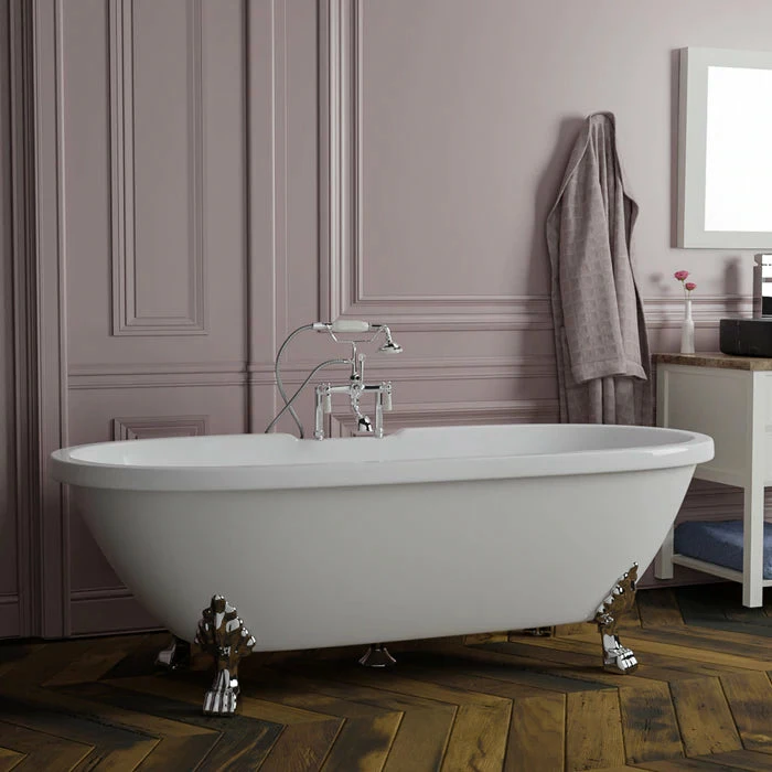 Barclay - Colin 70" Acrylic Double Roll Top Tub - ADRN70LP-WH 2 Barclay - Colin 70" Acrylic Double Roll Top Tub - ADRN70LP-WH - Image 2