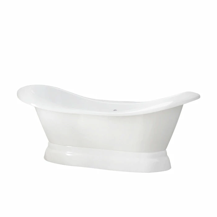 Barclay - Marshall 72" Cast Iron Double Slipper Tub On Base - CTDSNB-WH 1 Barclay - Marshall 72" Cast Iron Double Slipper Tub On Base - CTDSNB-WH