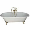 Barclay - Columbus 61" Cast Iron Double Roll Top Tub Kit - Polished Brass Accessories