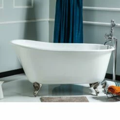 Barclay - Gareth 53" Cast Iron Slipper Freestanding Tub - CTSN53-WH -Hansgrohe Shop garethfreestandingbathtub