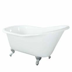 Barclay - Grayson 57" Cast Iron Slipper Freestanding Tub - CTSN57-WH -Hansgrohe Shop grayson1