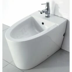 EAGO JA3400 Modern White Ceramic Bathroom Bidet With Elongated Seat