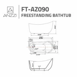 ANZZI Talyah Series FT-AZ090 5.92 Ft. Freestanding Bathtub In White -Hansgrohe Shop lcakbe3o06rz1f723mnd