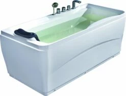 EAGO LK1102-R White Acrylic 63" Soaking Tub With Fixtures