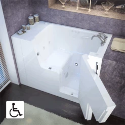MediTub 2953WCA Series 29 X 53 Gelcoat Fiberglass Wheelchair Accessible Walk-In Bathtub
