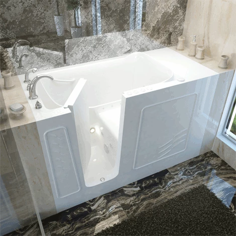 MediTub 3060 Series 30 X 60 Gelcoat Fiberglass Walk-In Bathtub 1 MediTub 3060 Series 30 X 60 Gelcoat Fiberglass Walk-In Bathtub