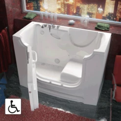 MediTub 3060WCA Series 30 X 60 Gelcoat Fiberglass Wheelchair Accessible Walk-In Bathtub