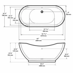 A & E Bath And Shower Salacia Acrylic 67" Premium All-in-One Oval Freestanding Tub Kit 10 A & E Bath And Shower Salacia Acrylic 67" Premium All-in-One Oval Freestanding Tub Kit -Hansgrohe Shop sala dime
